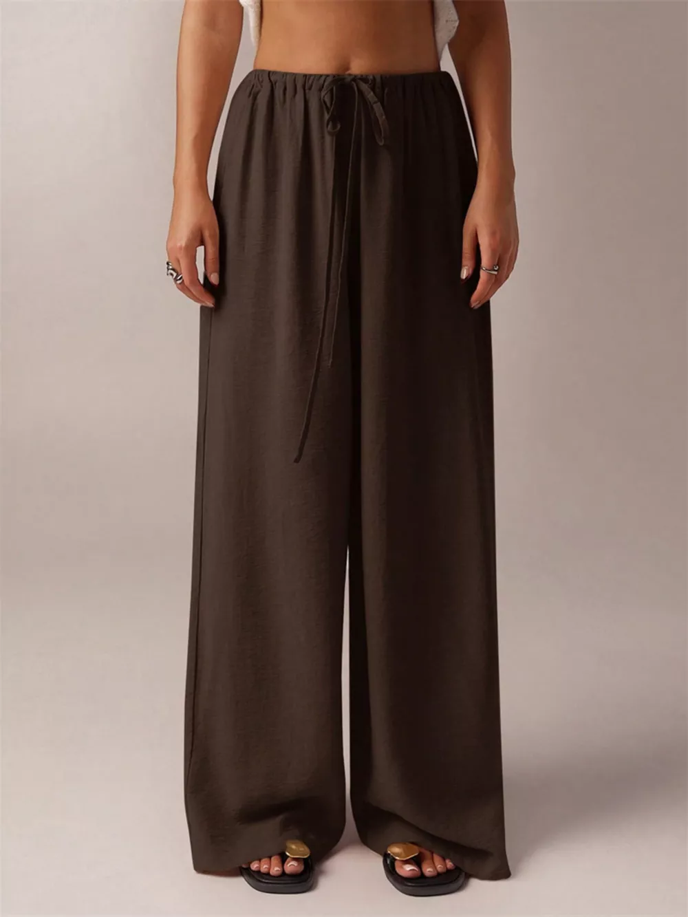 Drawstring Wide Leg Pants, image 16