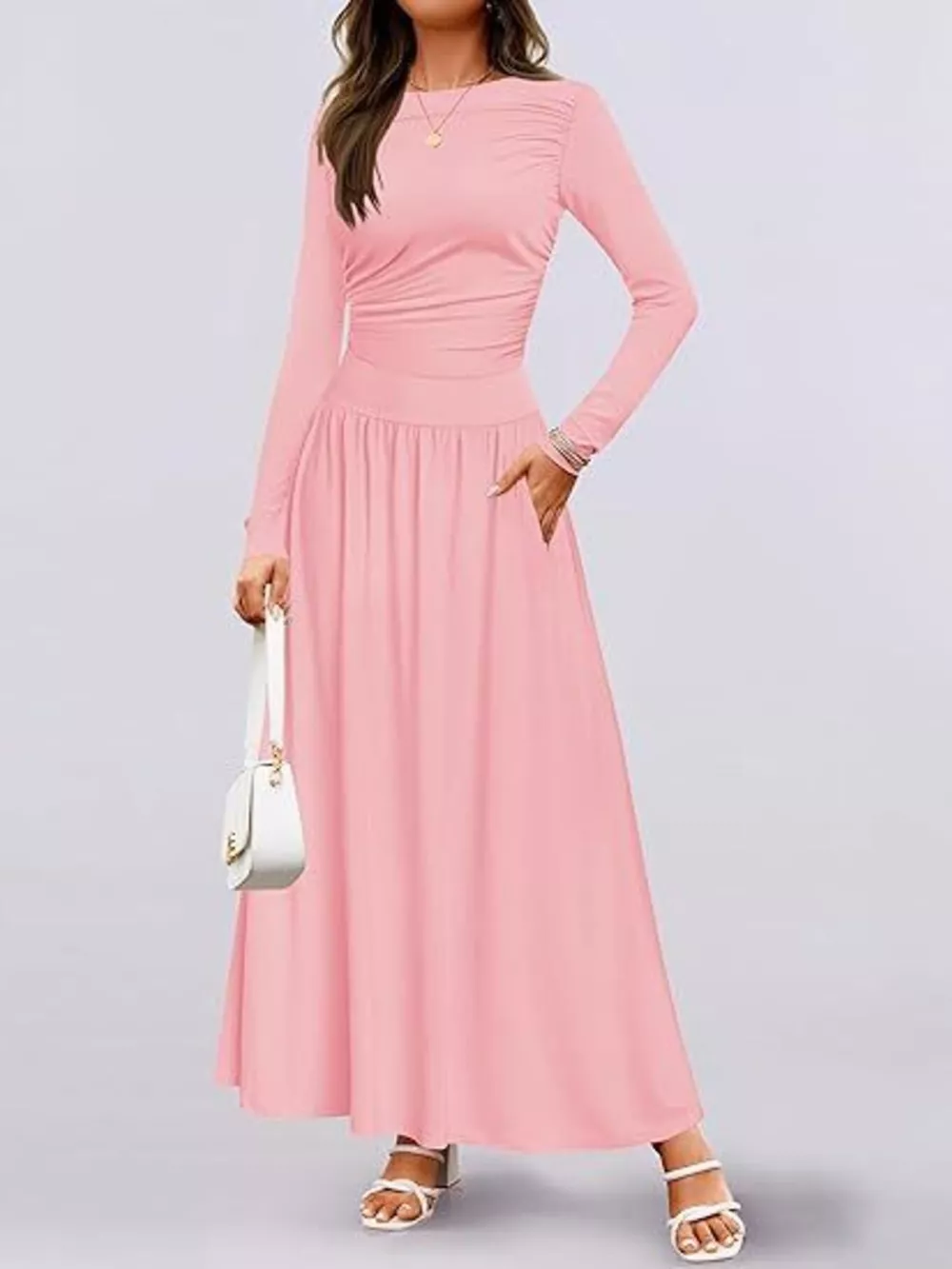 Long Sleeve Maxi Dress with Pockets, image 15