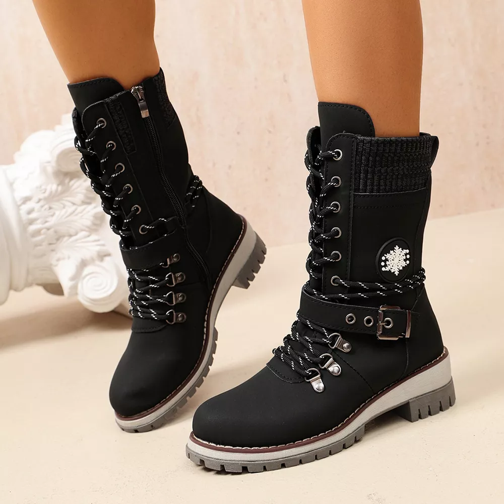 Round Toe Lace Up Boots, image 9