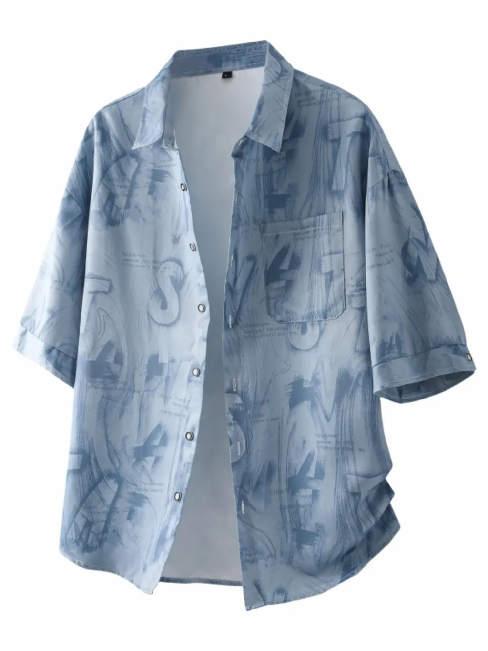 Men's Plus Size Abstract Print Casual Short Sleeve Shirt