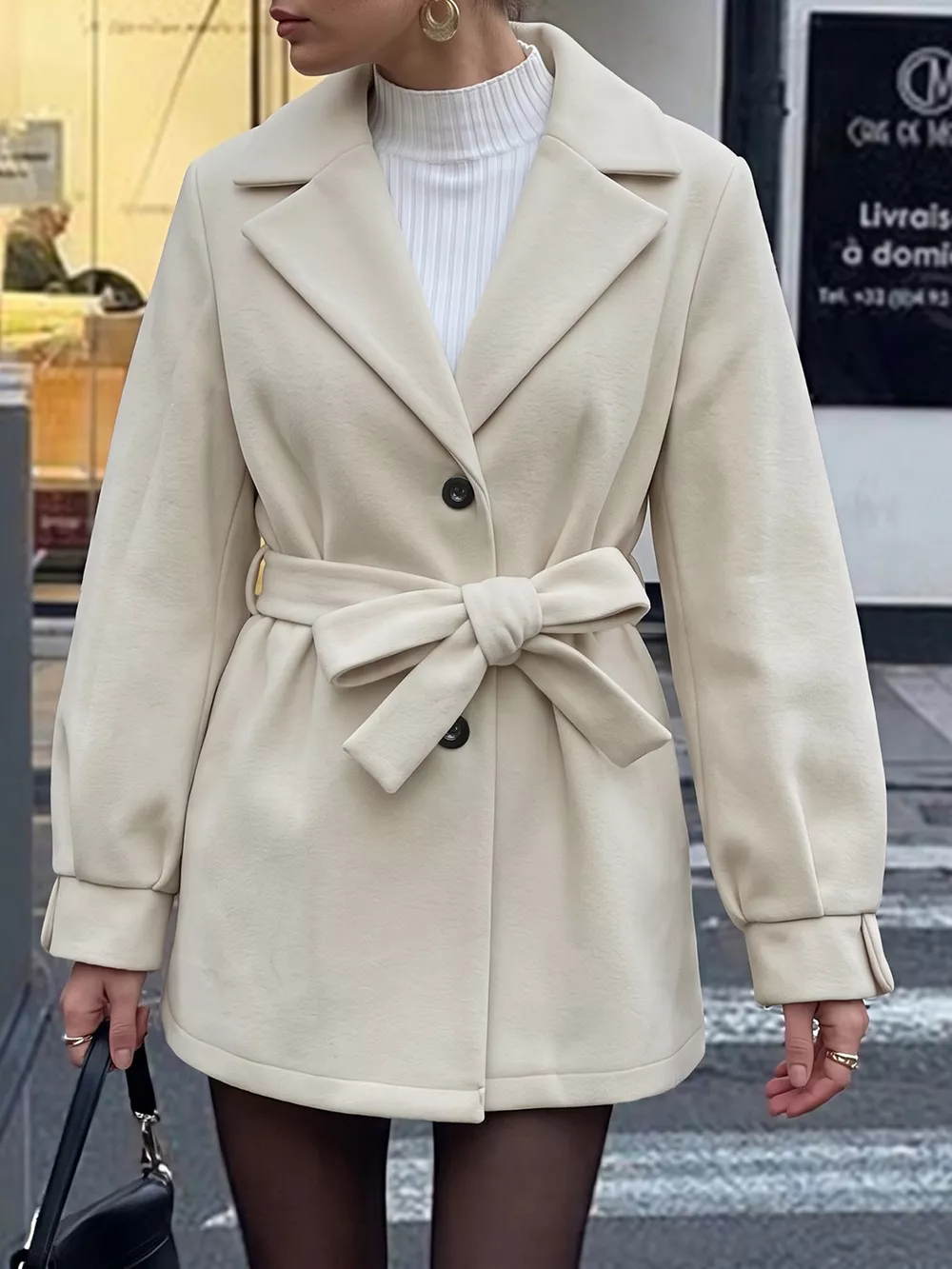 Lapel Collar Button Up Outerwear, image 3