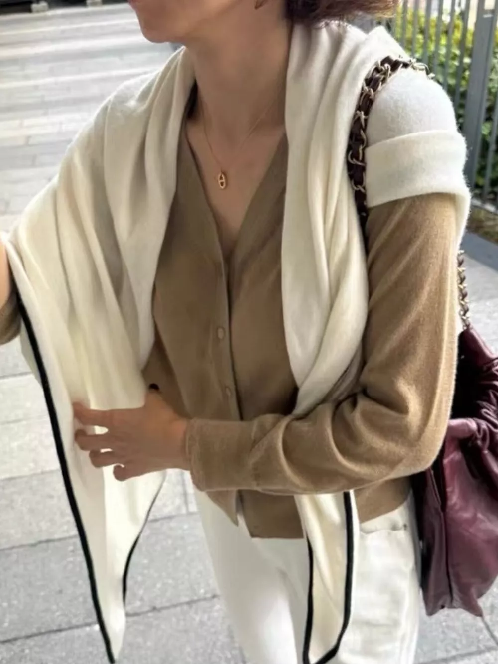 100% Wool Contrast Trim Scarf, image 4