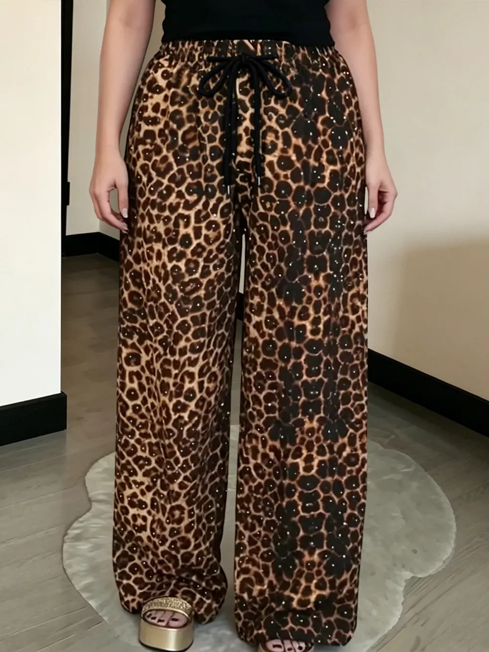 Drawstring Wide-Leg Pants, image 3