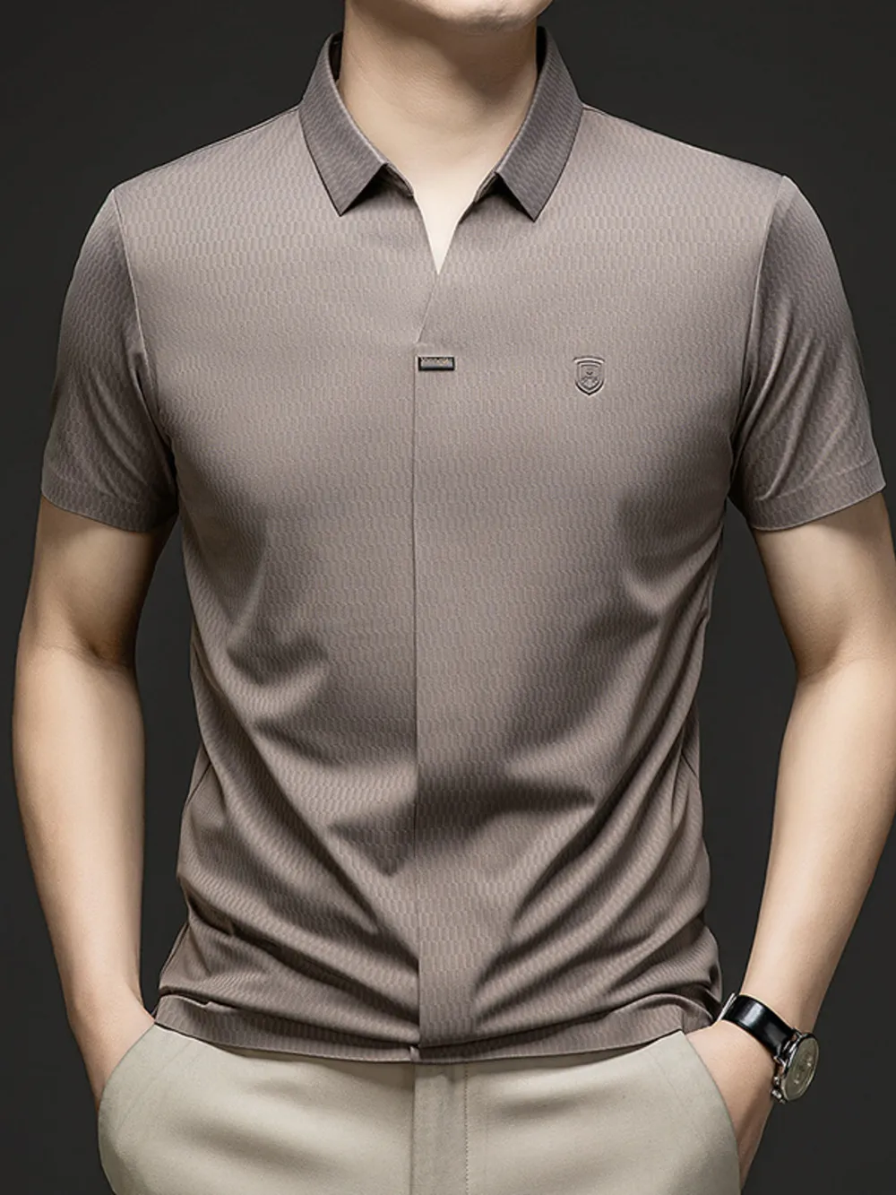 Men's Collared Neck Short Sleeve Polo, image 2