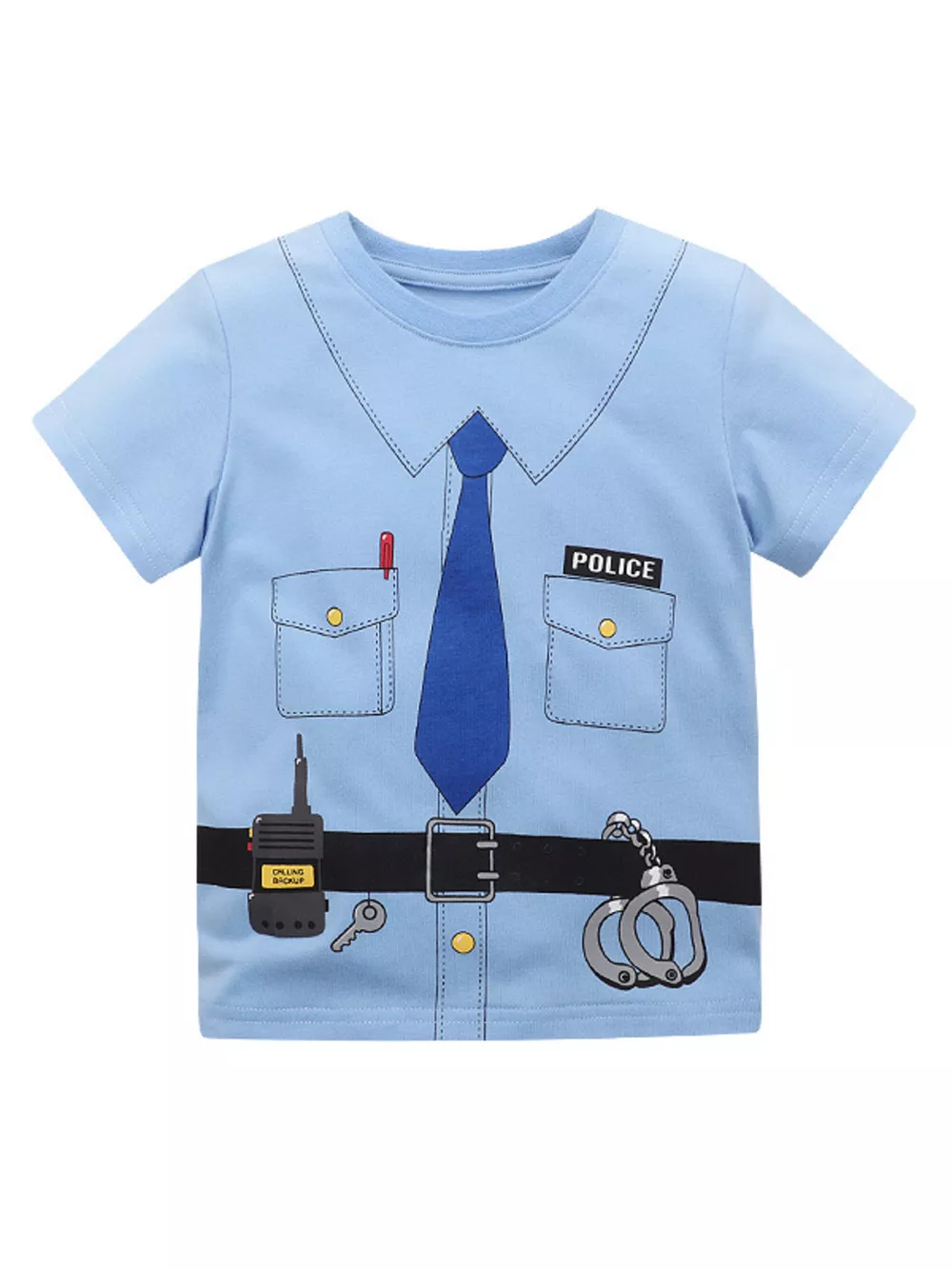 Children's Police Officer Graphic Short Sleeve T-Shirt, image 3