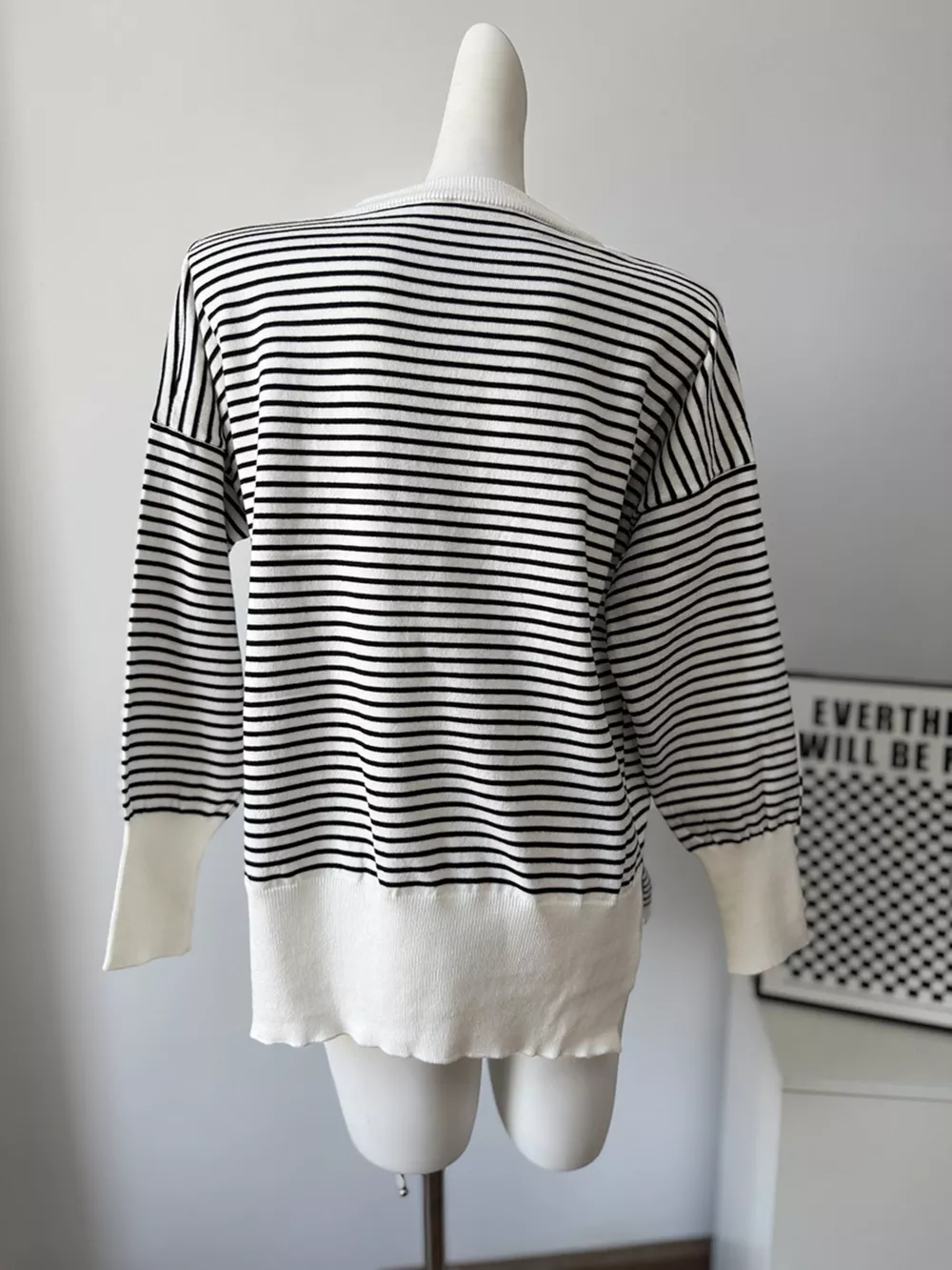 Striped Round Neck Knit Top, image 8