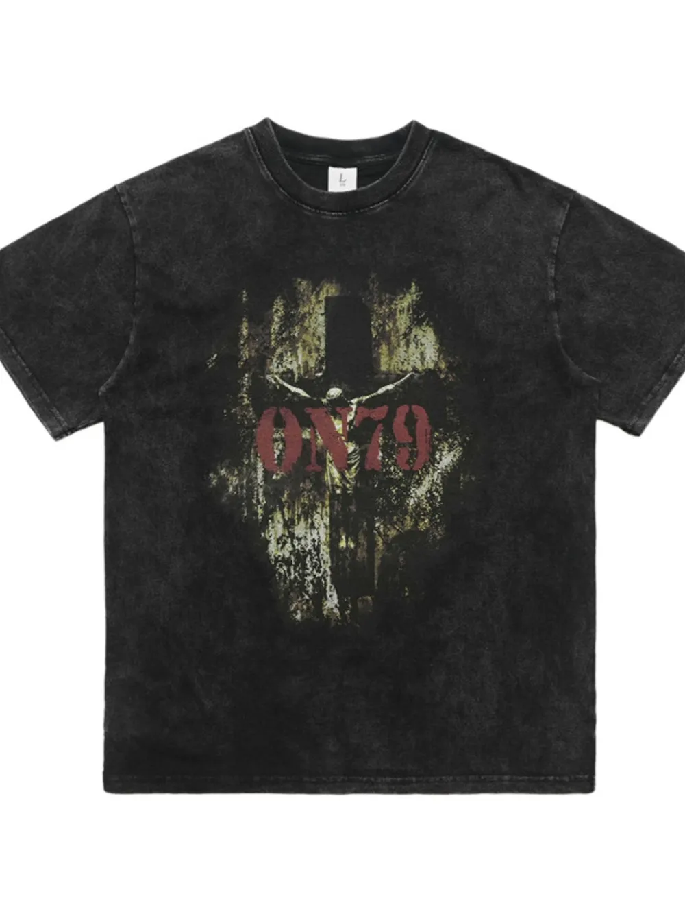 Men's Vintage Graphic Round Neck Oversized T-Shirt, image 4