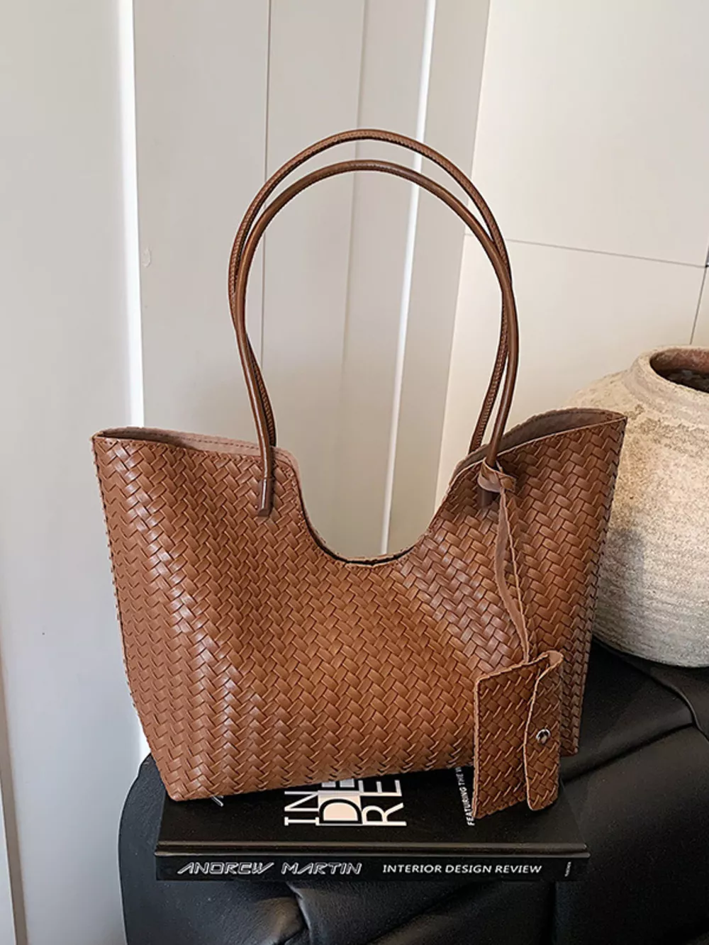 Woven Texture Large Capacity Tote Bag, image 11