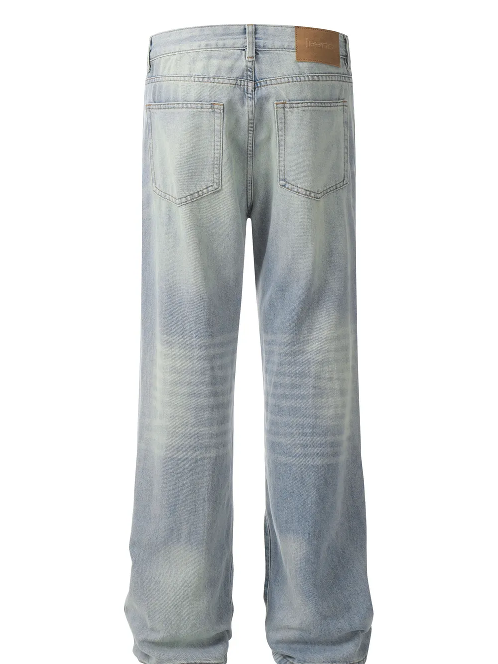 Men's Relaxed Fit Wash Wide Leg Jeans, image 3