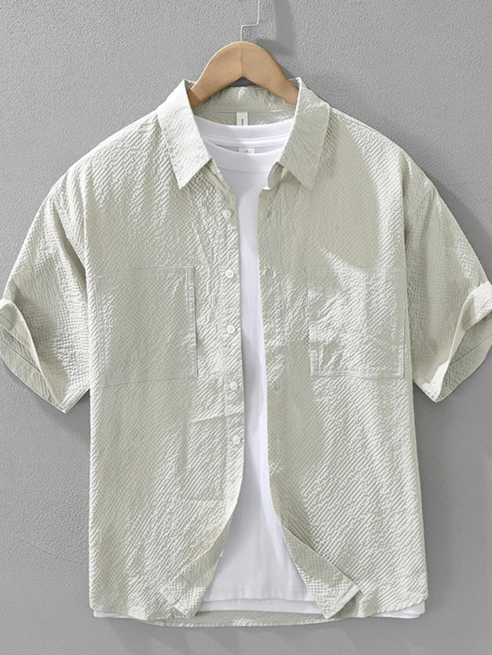 Men's Plus Size Button Up Short Sleeve Shirt, image 2