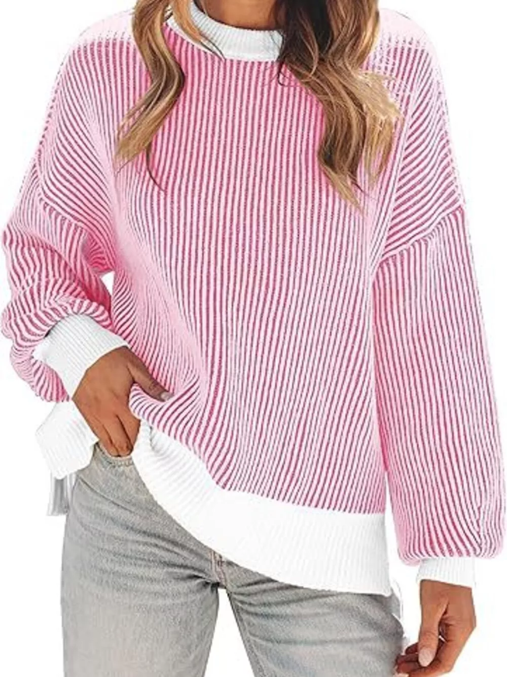 Stripe Dropped Shoulder Sweater, image 10