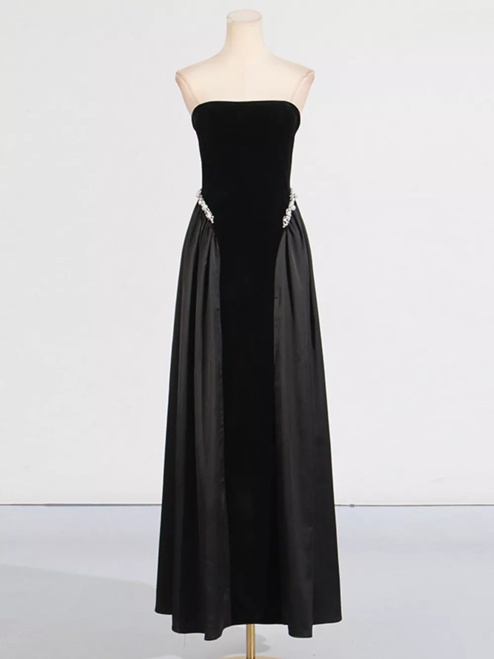 Lace Up Back Tube Maxi Dress, image 2