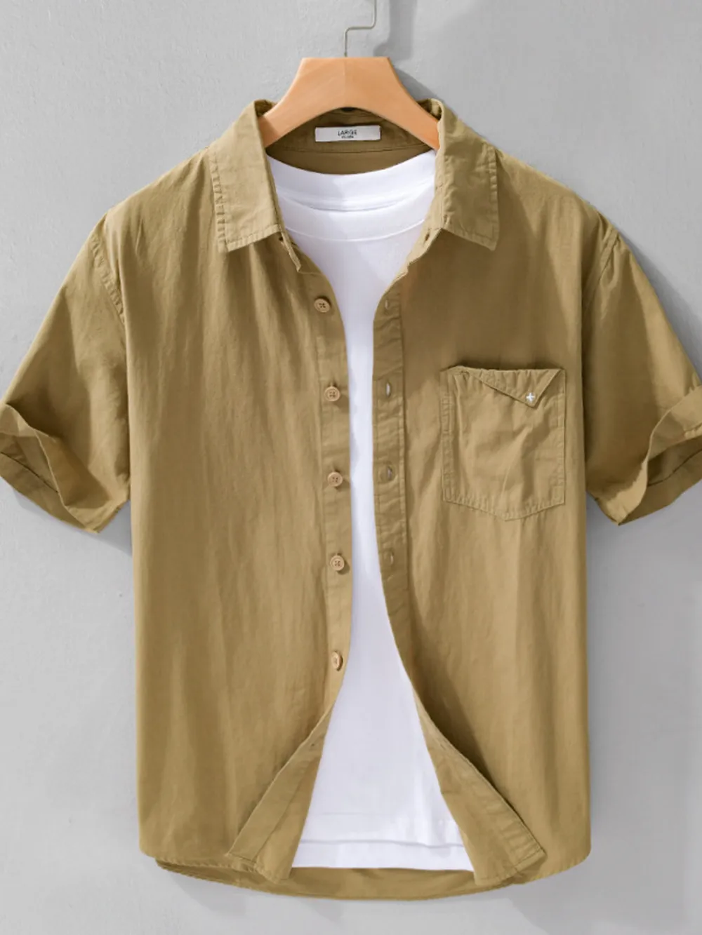 Men's Plus Size Button Up Short Sleeve Shirt