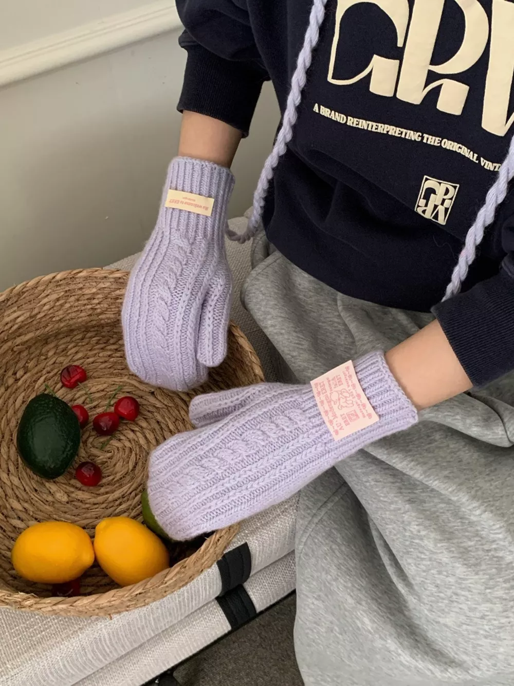 Cable Knit Warm Mittens Gloves, image 11