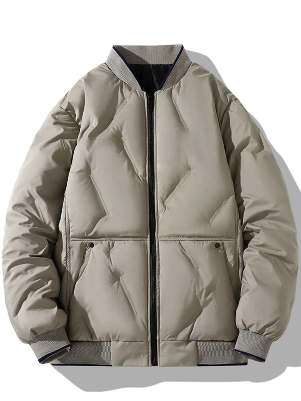 Men's Plus Size Quilted Zip Up Jacket, image 5