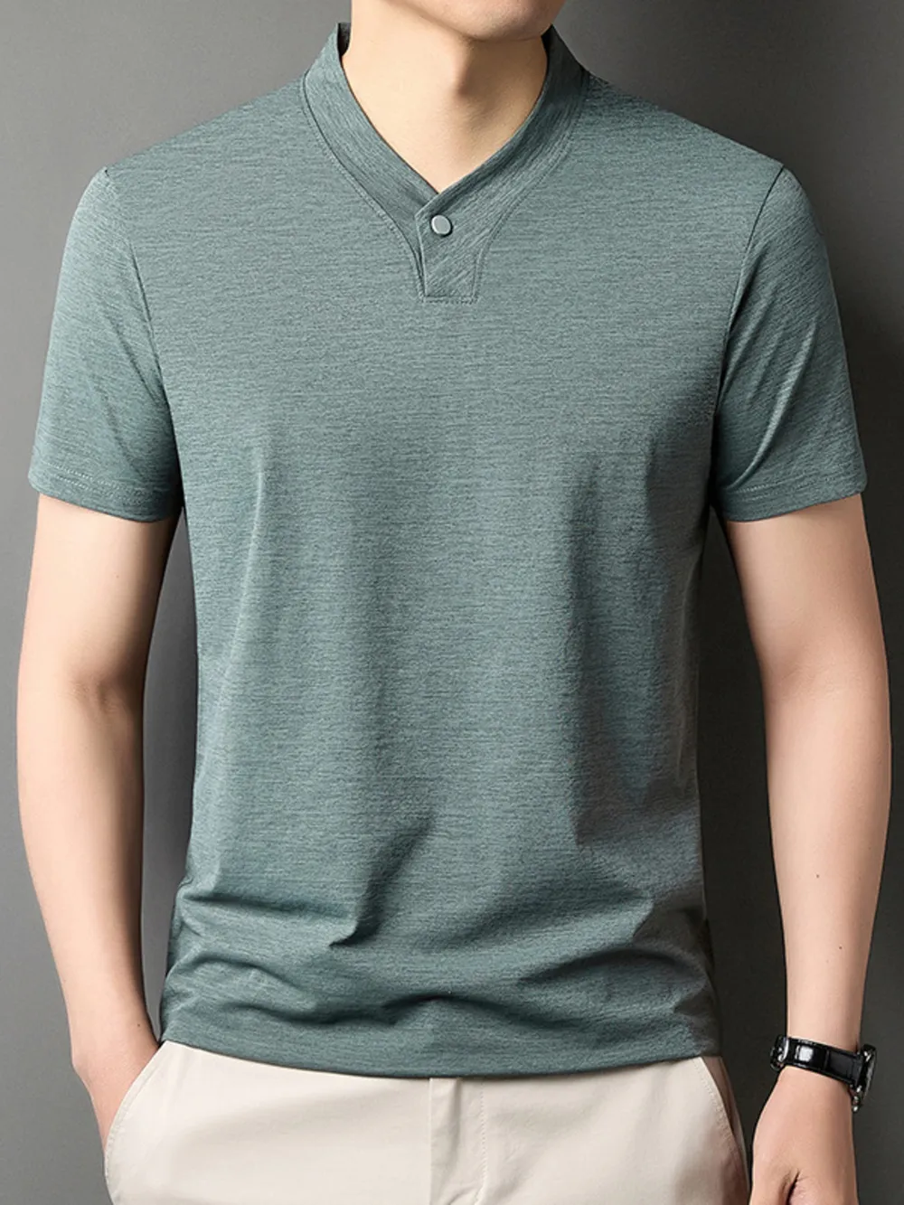 Men's Short Sleeve Solid Color T-Shirt, image 3