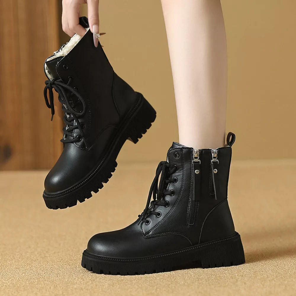 Lace-Up Ankle Combat Boots, image 9