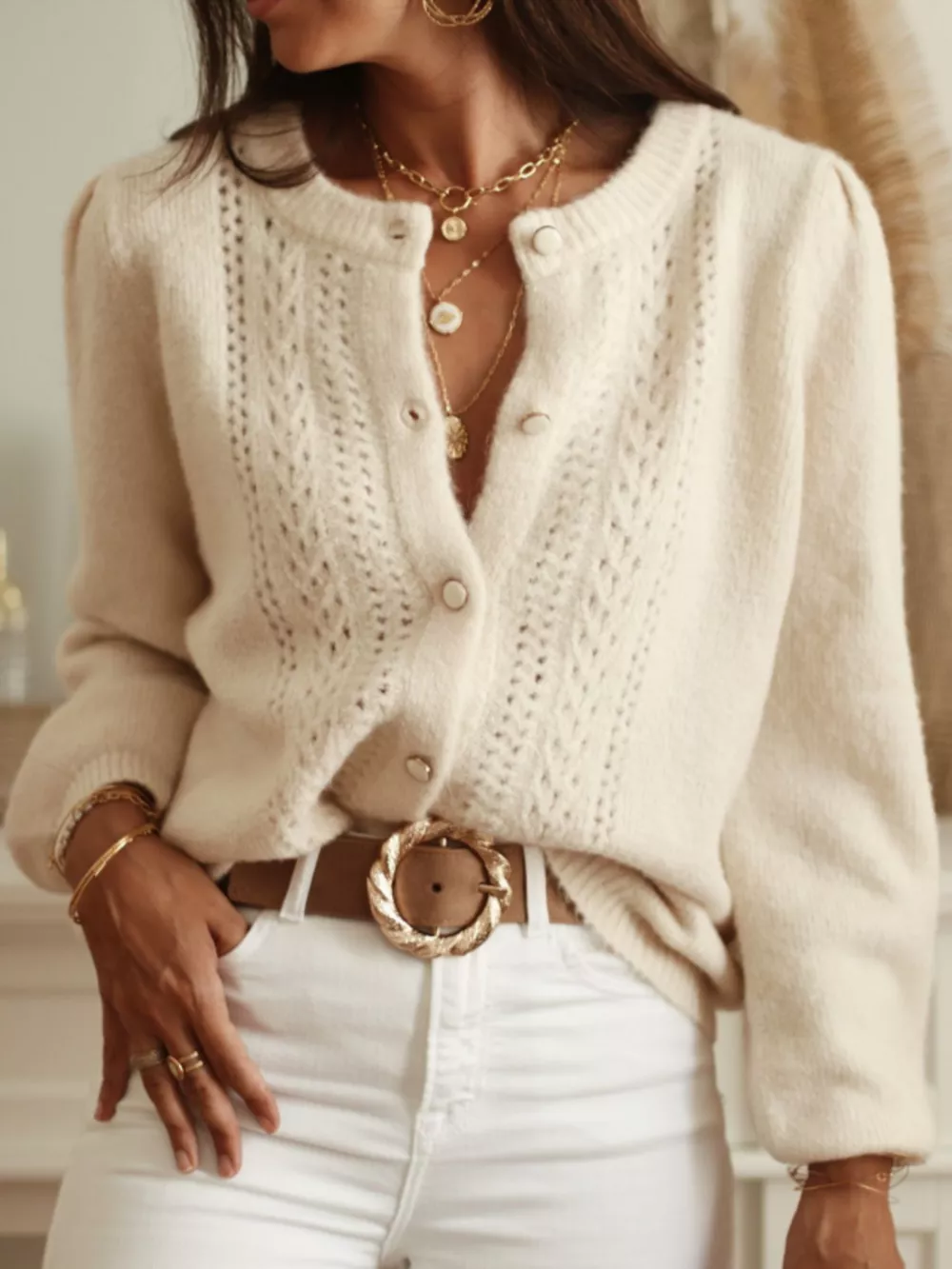 Button Up Long Sleeve Cardigan, image 3