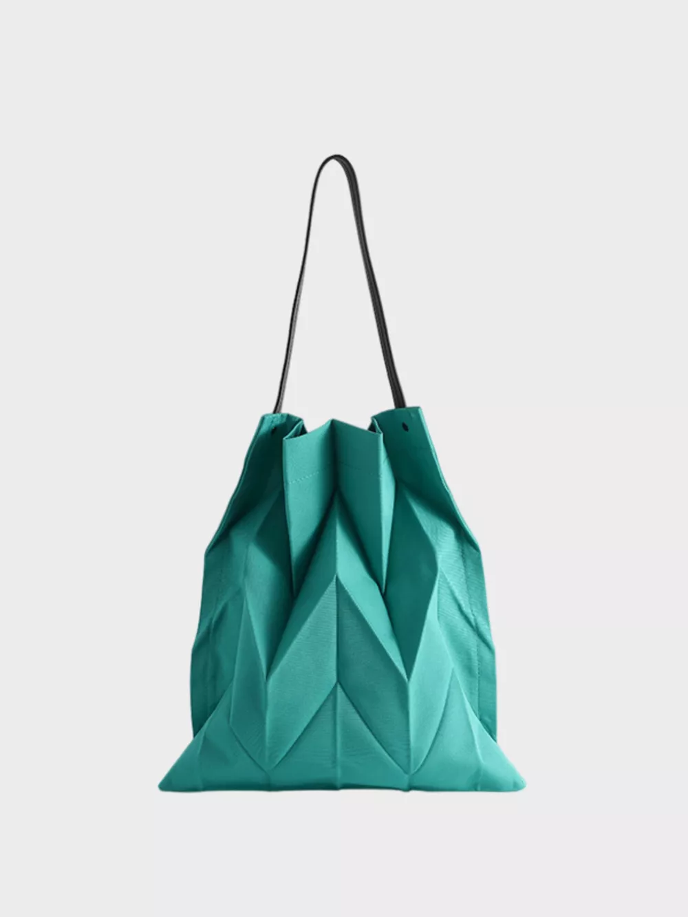 Minimalist Geometric Pleated Tote Handbag, image 3