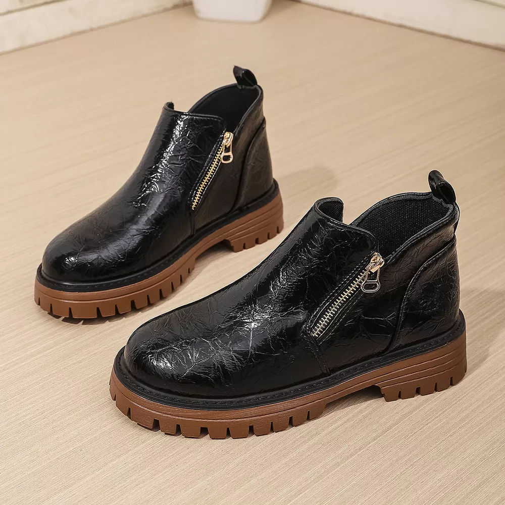 Round Toe Block Heels Boots, image 6