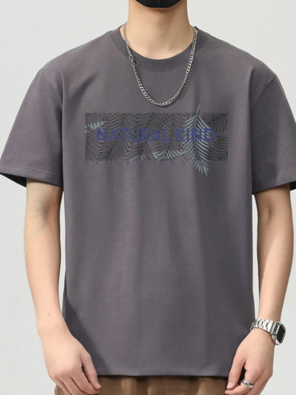 Men's Plus Size Letter Round Neck Short Sleeve T-Shirt, image 5