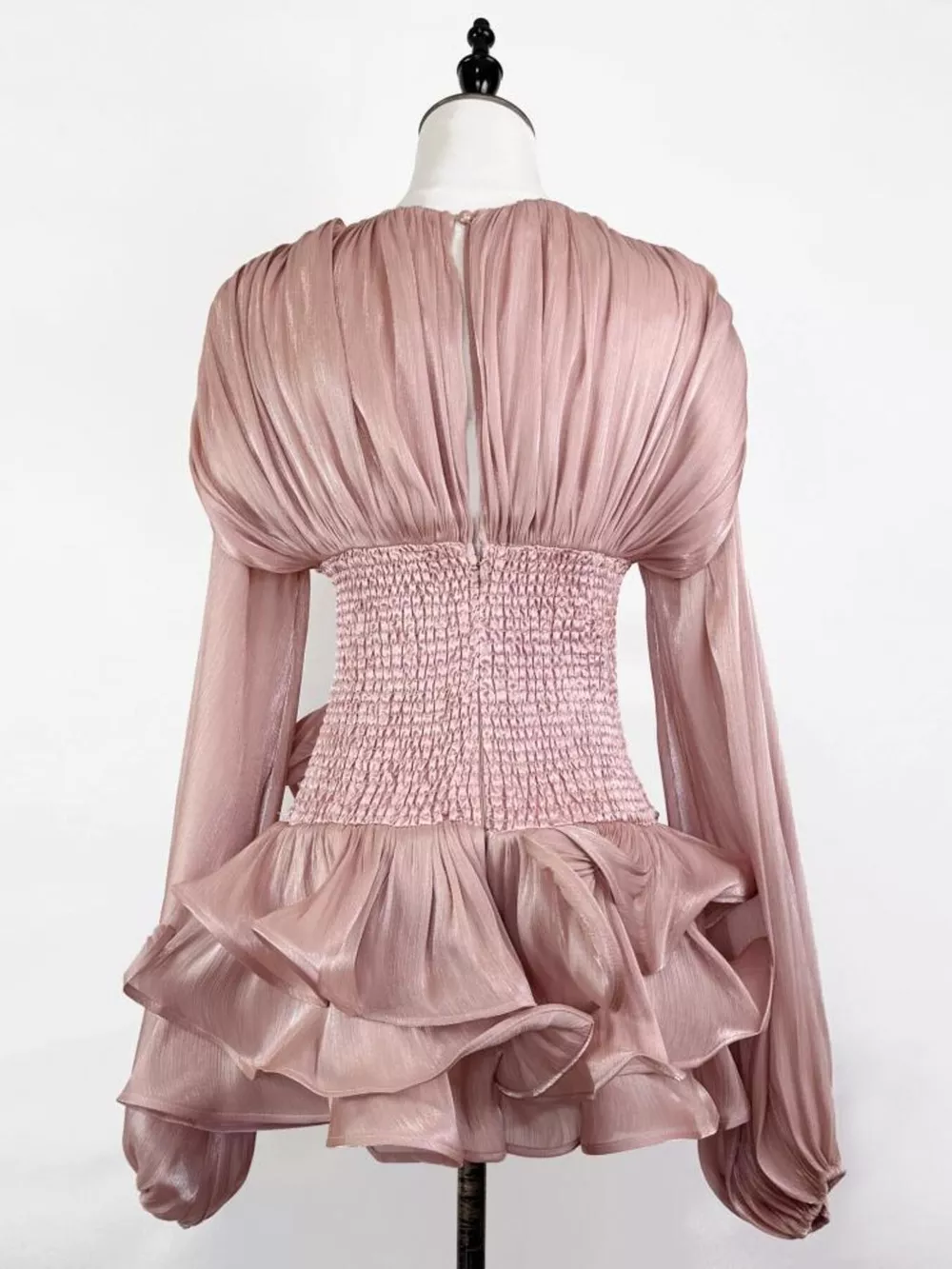 Ruffled Long Sleeve Mini Dress, image 19