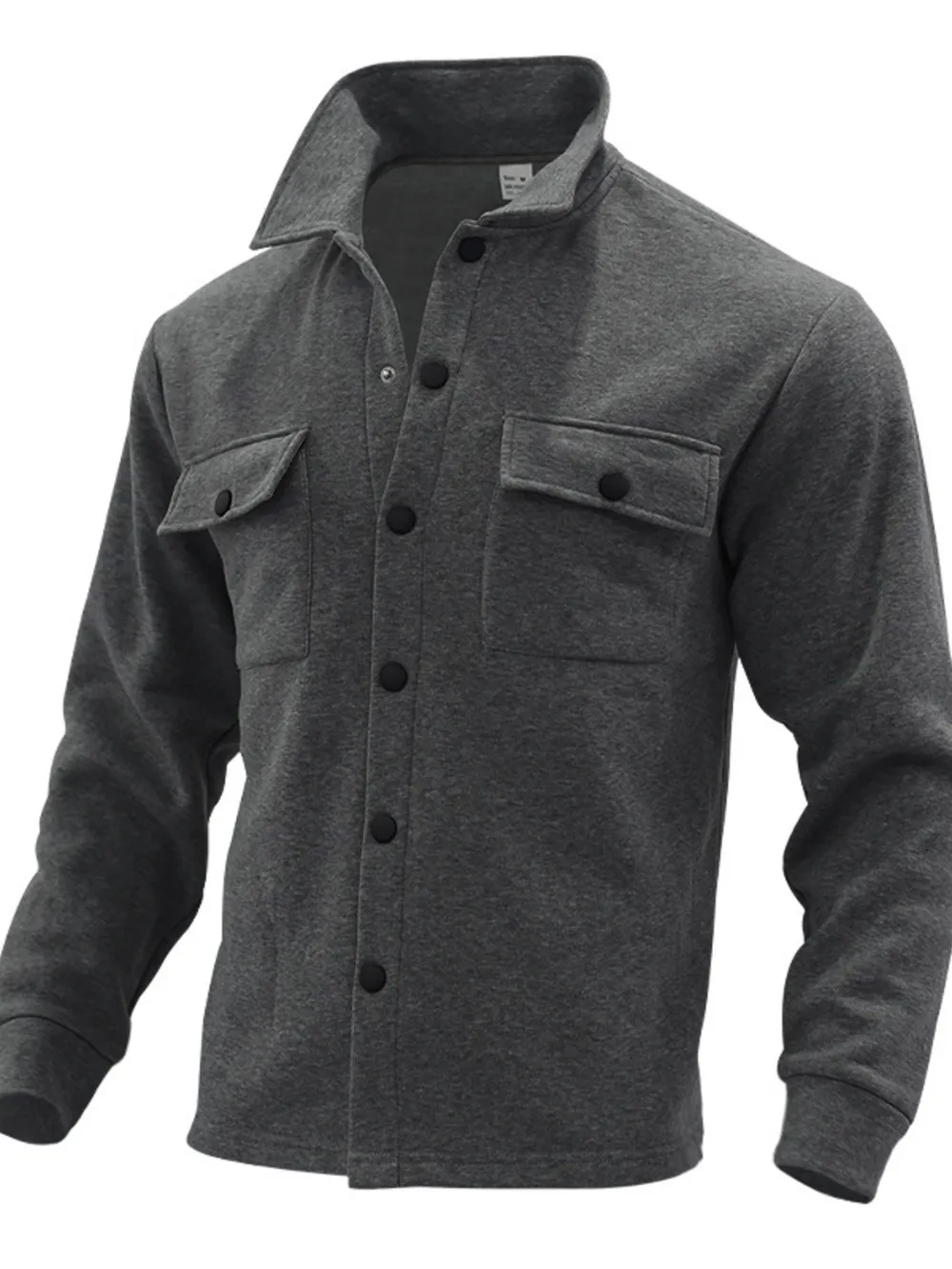 Men's Full Size Button Up Long Sleeve Jacket Plus Size, image 3