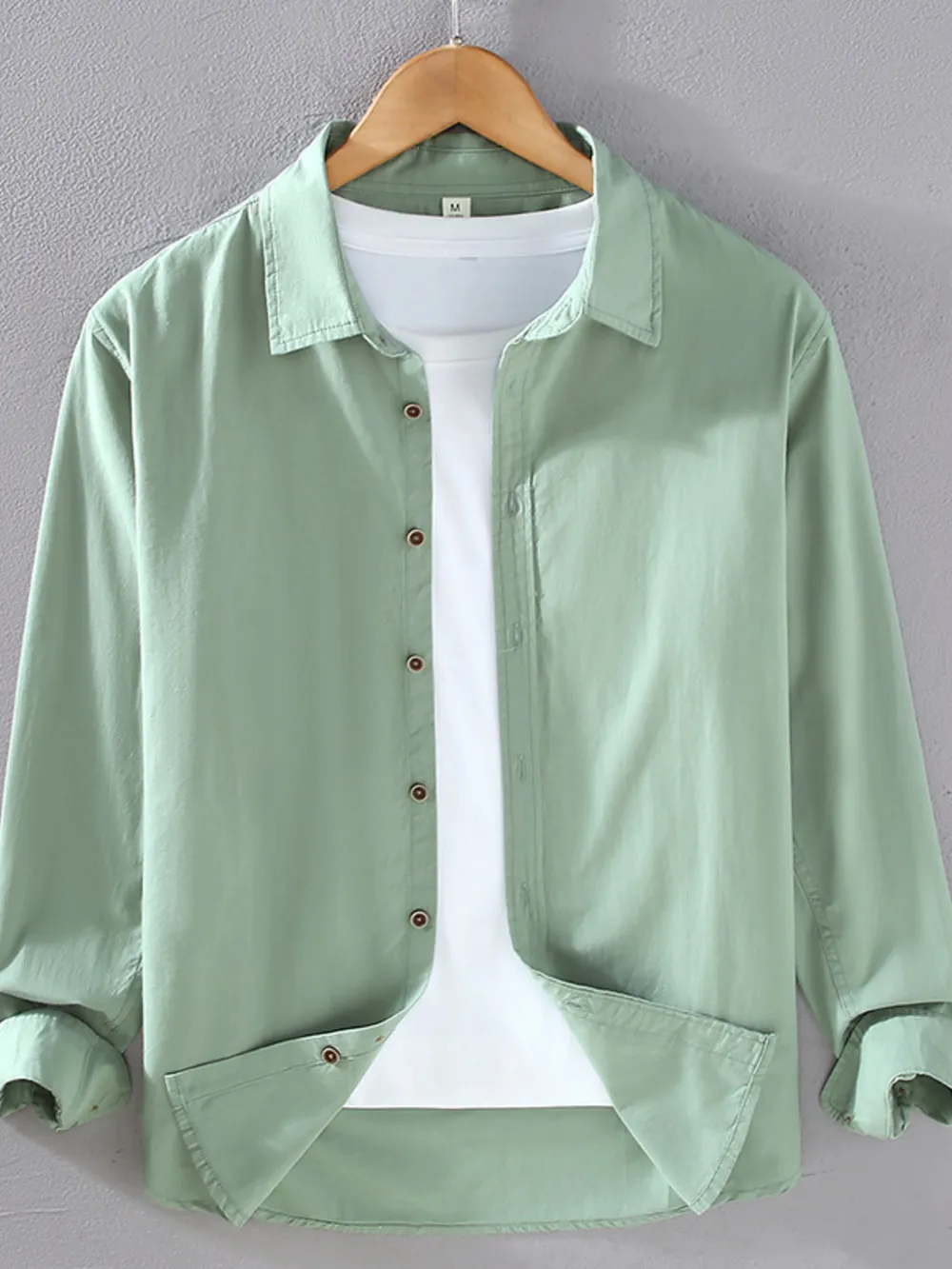 Men's Plus Size Long Sleeve Button-Up Shirt, image 6