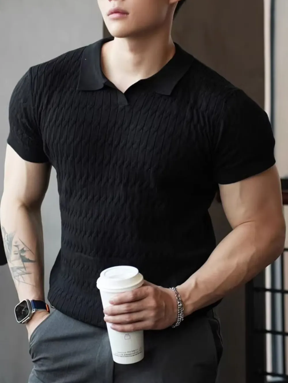 Men's Full Size Classic Short Sleeve Knit Polo Plus Size