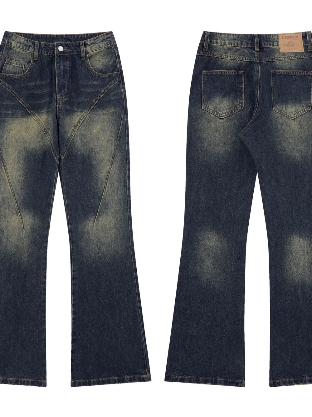 Men's Vintage Washed Wide Leg Jeans, image 3