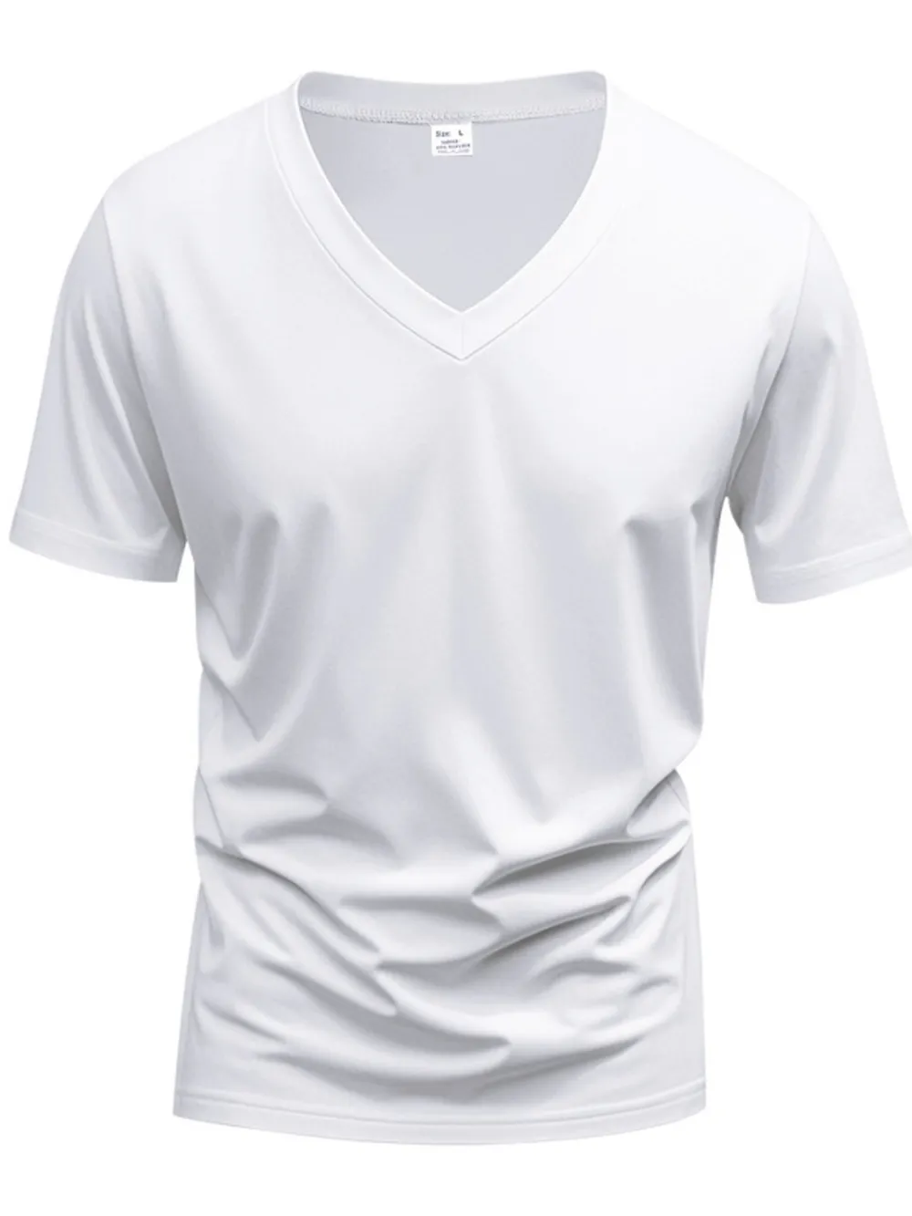 Men's Full Size V-Neck Short Sleeve T-Shirt Plus Size, image 3