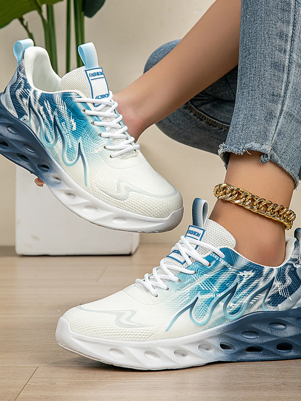 Round Toe Lace Up Mesh Athletic, image 11