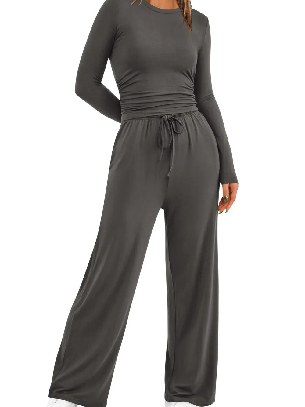 Round Neck Long Sleeve Top and Pants Set, image 30