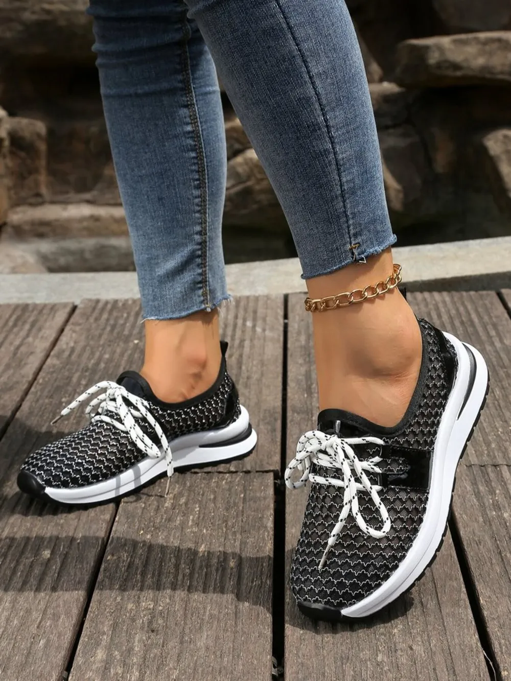 Breathable Mesh Lace-Up Athletic, image 5