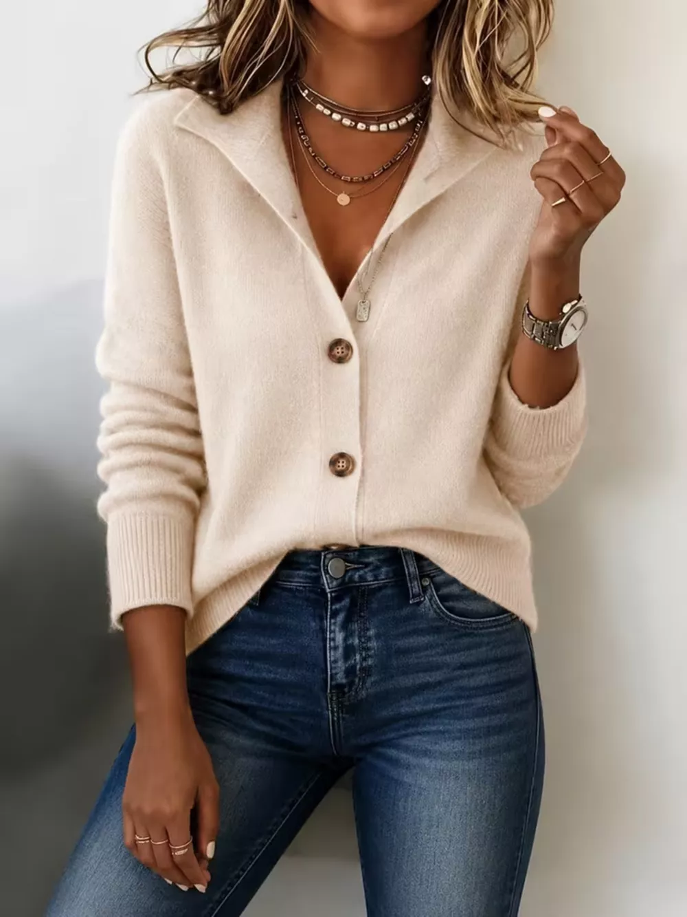 Button-Down Knit Cardigan, image 4