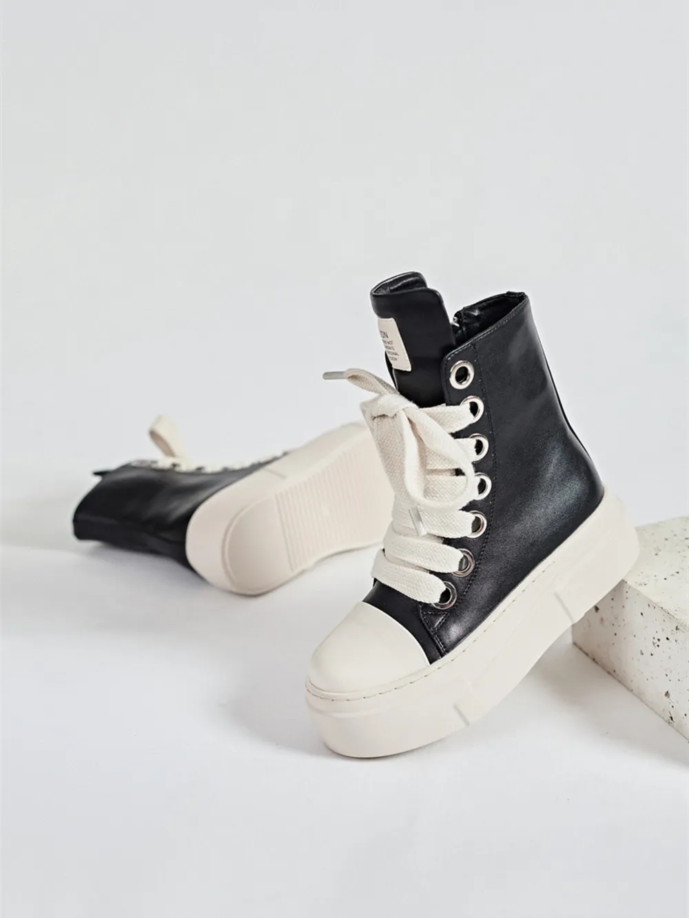 Platform Lace Up Contrast Sneakers, image 8