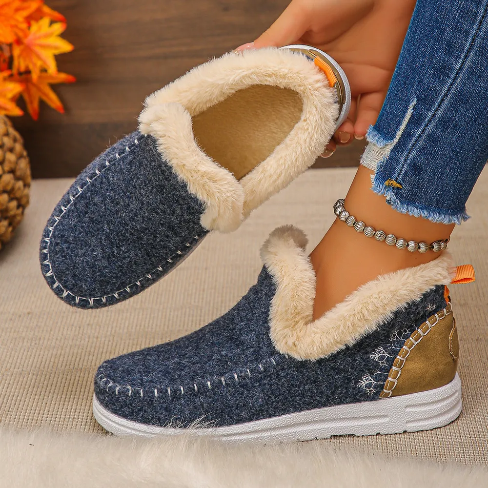 Round Toe Fleece-Lined Ankle Boots, image 8
