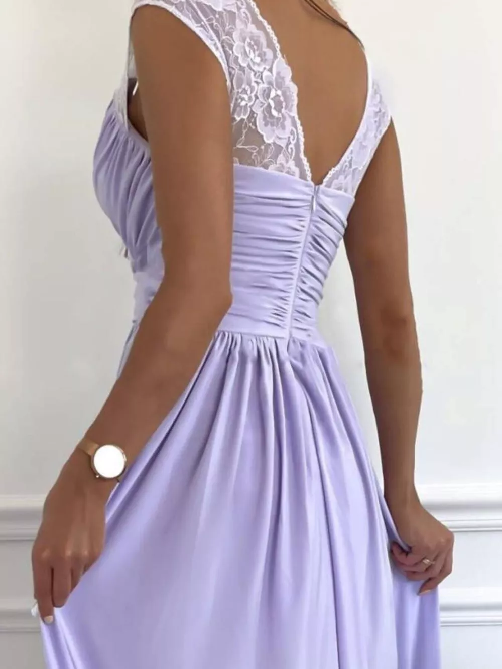 High Slit Lace Detail Maxi Dress, image 7