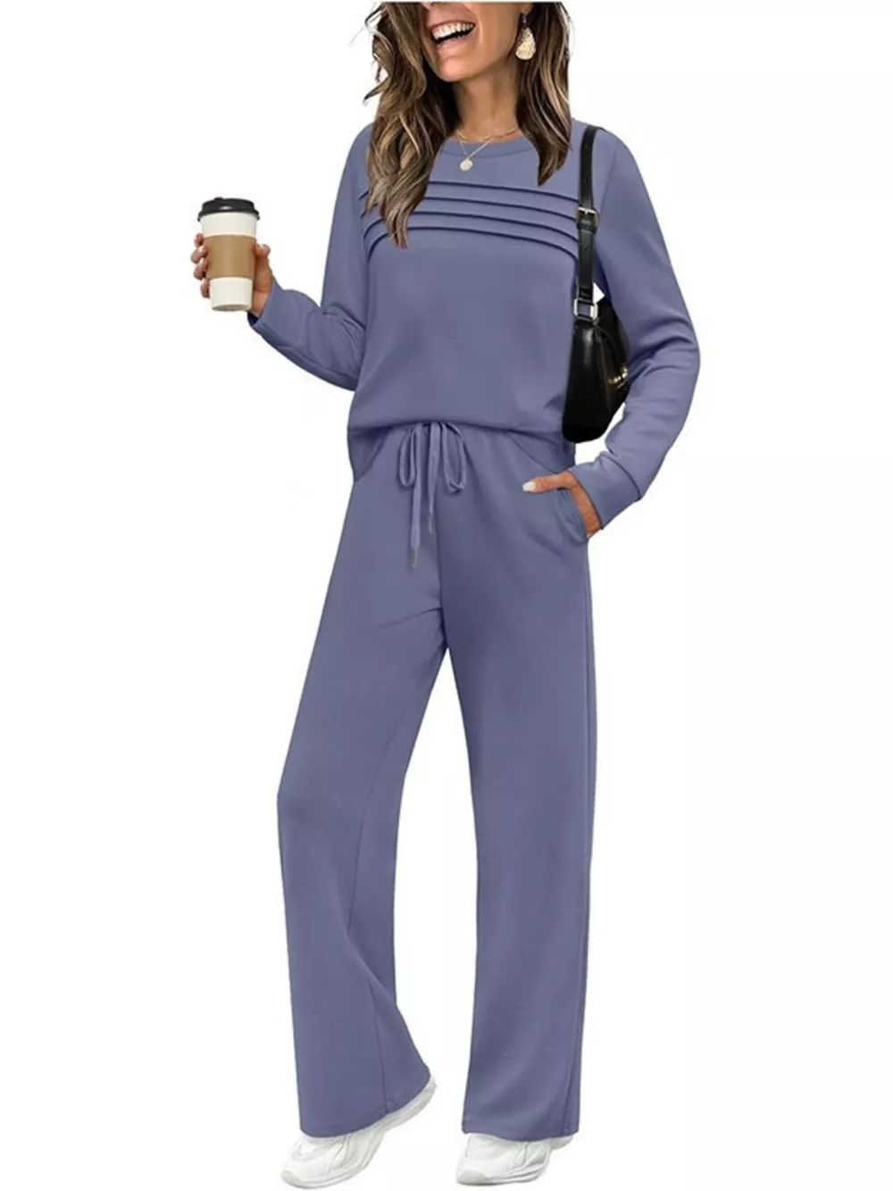 Full Size Long Sleeve Round Neck Top and Pants Set Plus Size, image 21
