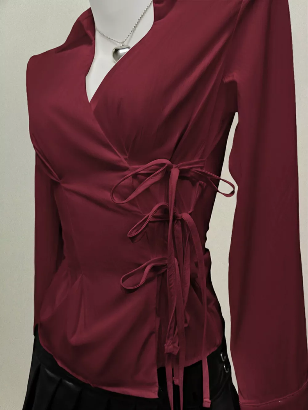 Side Tied Long Sleeve Shirt, image 9