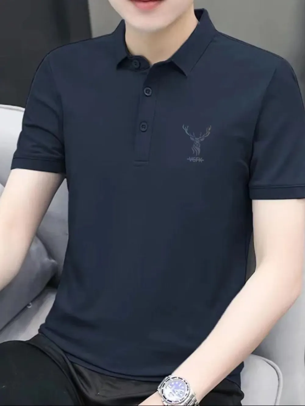 Men's Plus Size Short Sleeve Breathable Polo, image 11