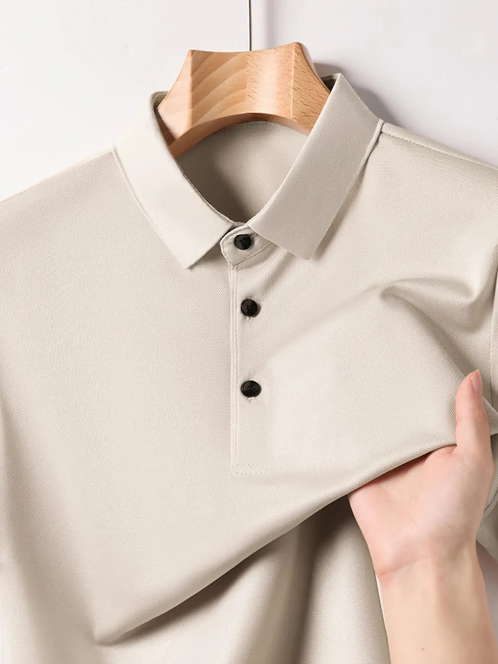 Men's Plus Size Button Detail Short Sleeve Polo, image 3