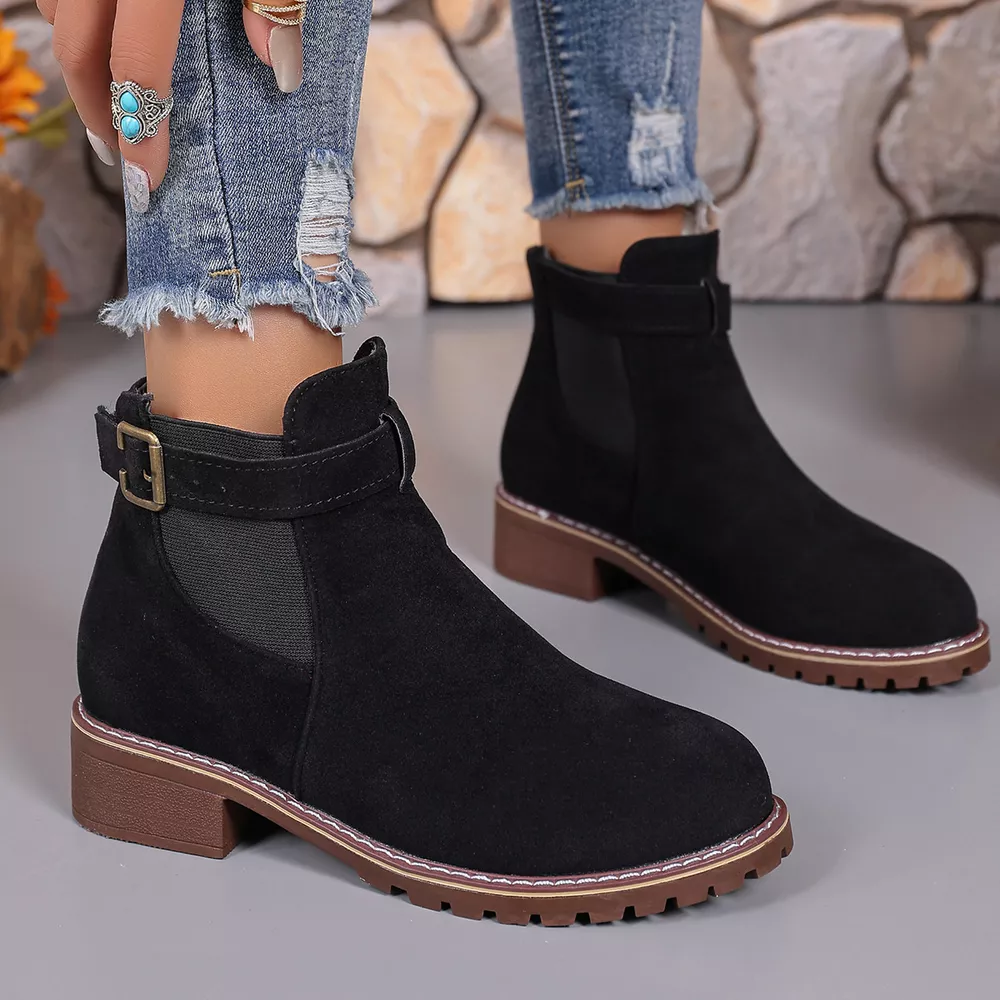 Round Toe Block Heels Boots, image 3