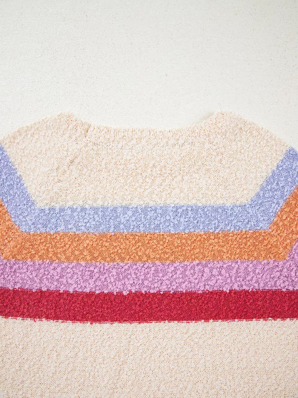 Striped Color Block Loose Sleeve Sweater, image 4