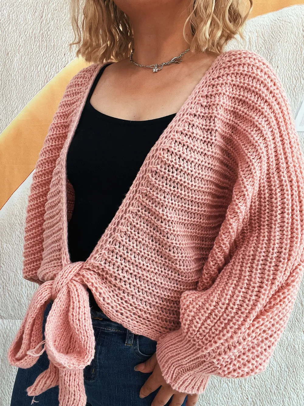 Tie Front Long Sleeve Cardigan, image 10