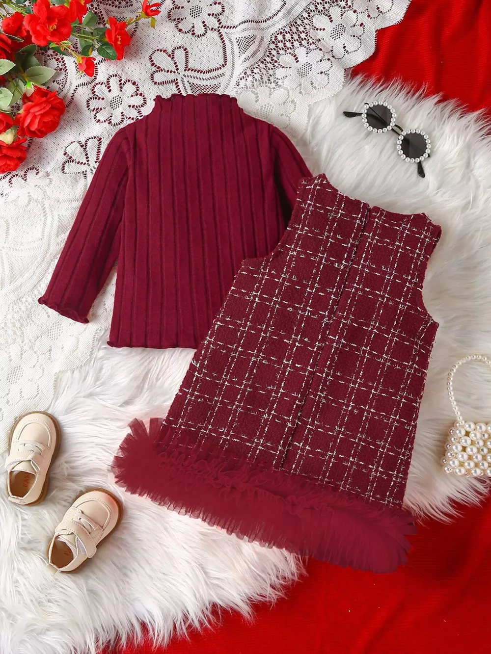 Children's Ribbed Knit Top and Dress Set, image 7