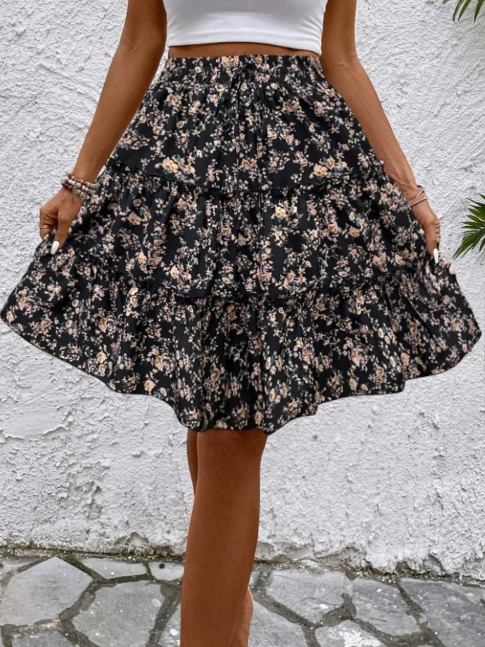 Floral Print Midi Skirt, image 16