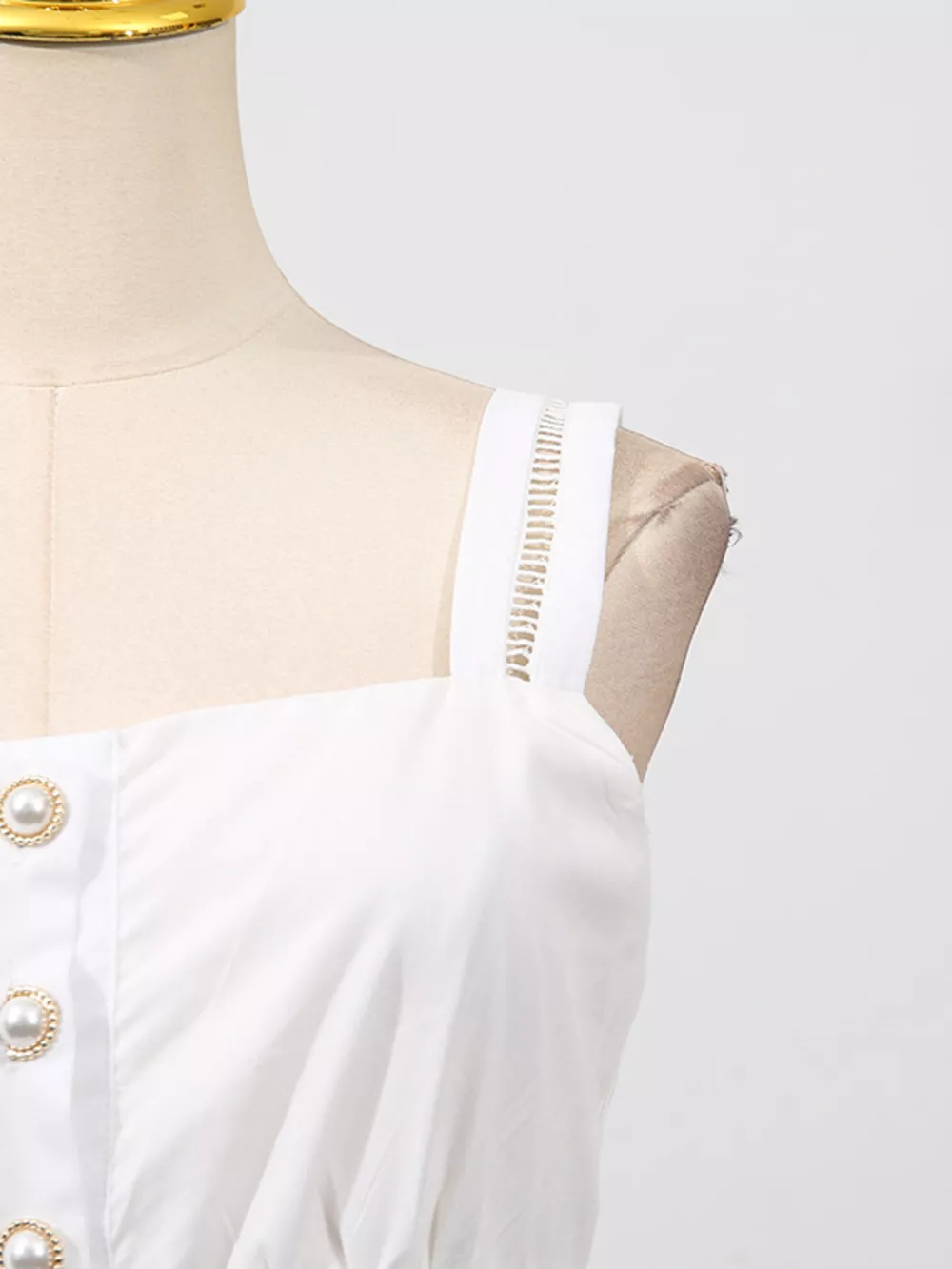 Sleeveless Eyelet Embroidered Button-Down Midi Dress, image 8