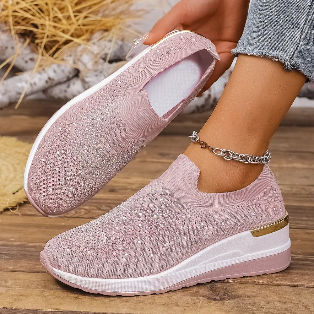 Rhinestone Wedge Sneakers, image 6