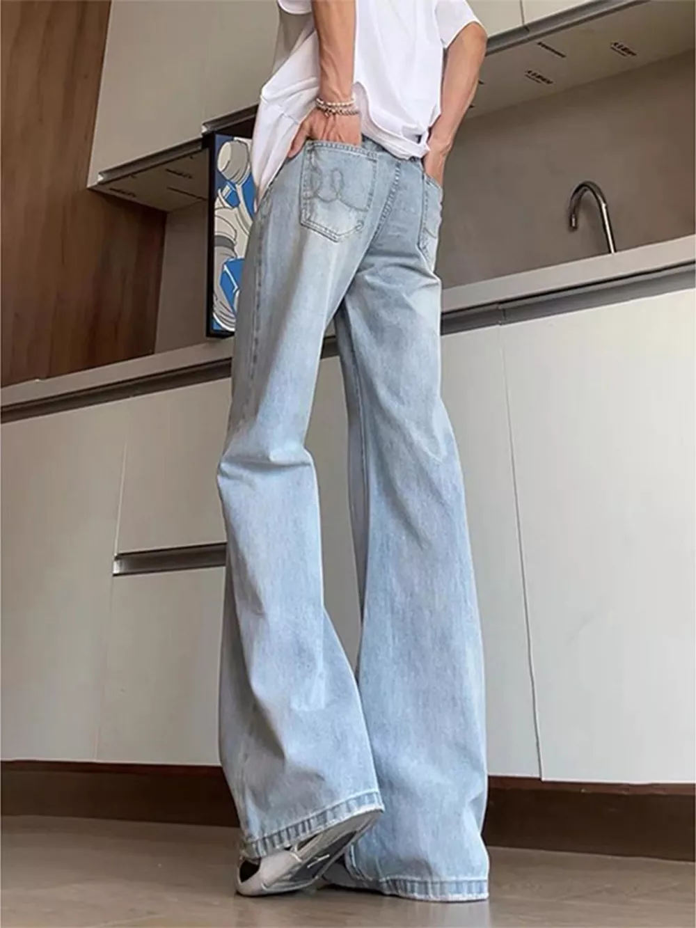 Men's Full Size Vintage Flare Leg Jeans Plus Size, image 4